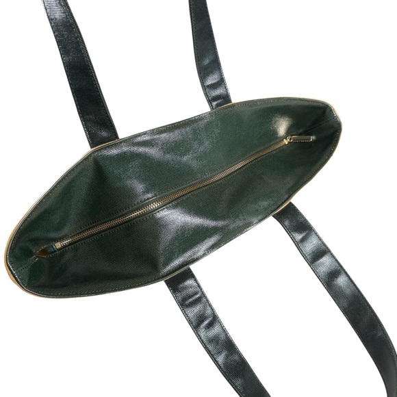 Tory‎ Burch Dipped Canvas Beach Tote Bag Green - Picture 12 of 14